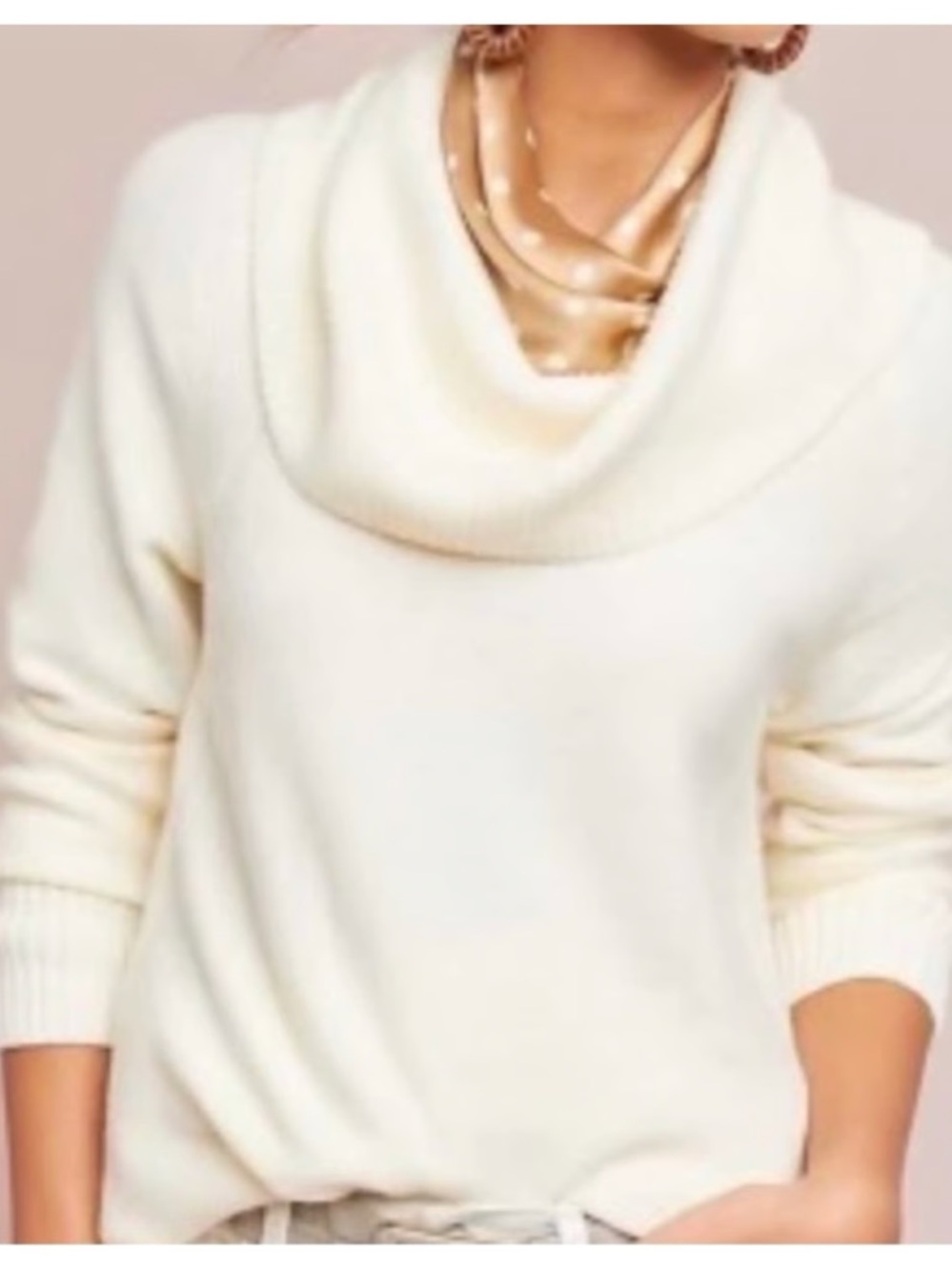 Cozy Cream Cowl-Neck Sweater